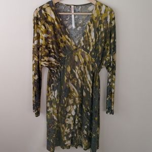 Yellow and Grey Long Sleeved Dress